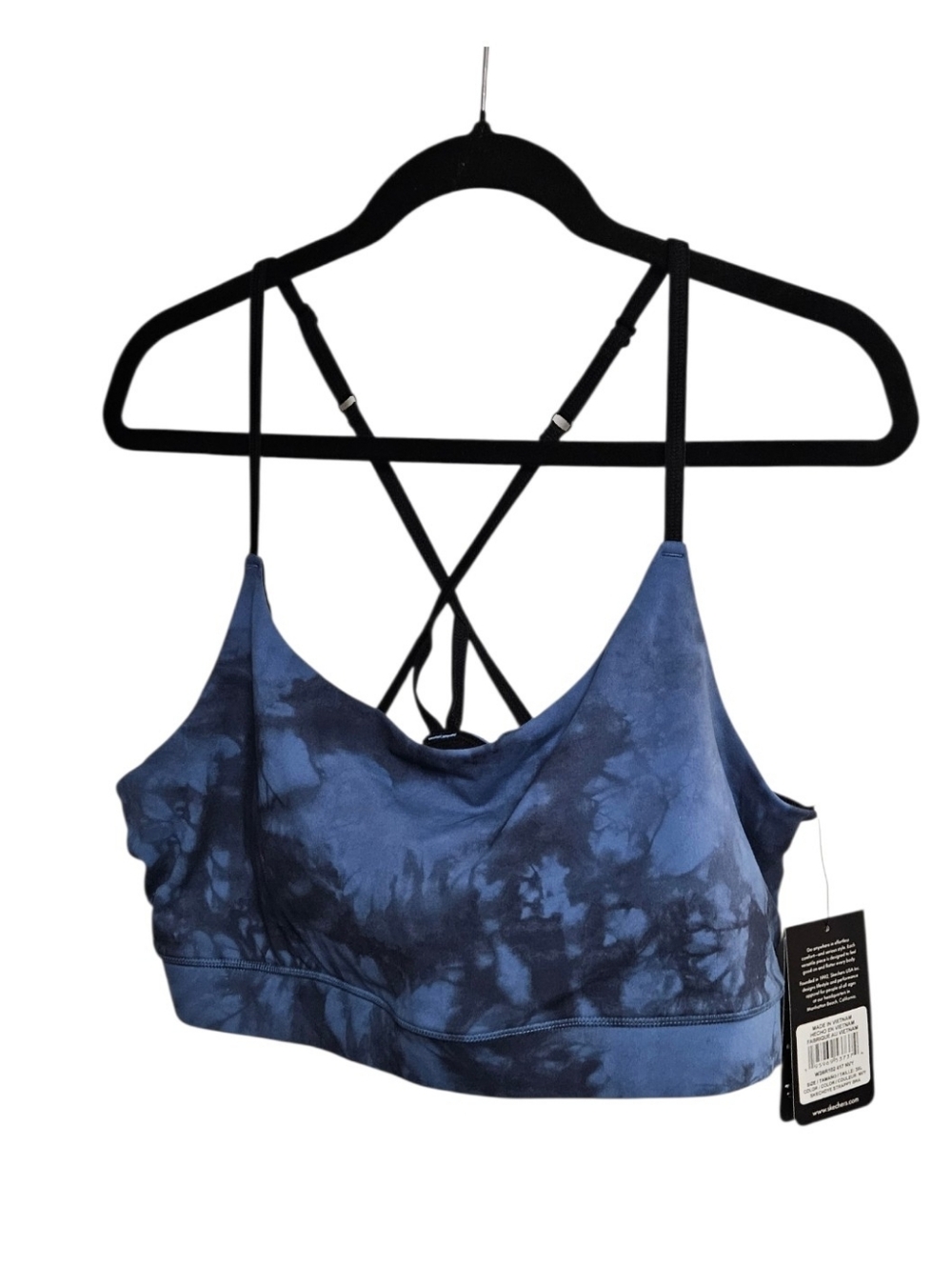 Skechers Blue Tie-Dye Crisscross Sports Bralette